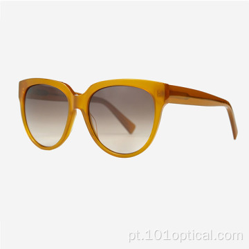 Óculos de sol redondos de acetato feminino